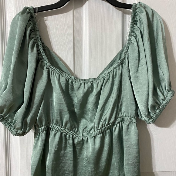 Satin and Lace Boho Short Sleeve Top from And Now This, NWT - Picture 5 of 5